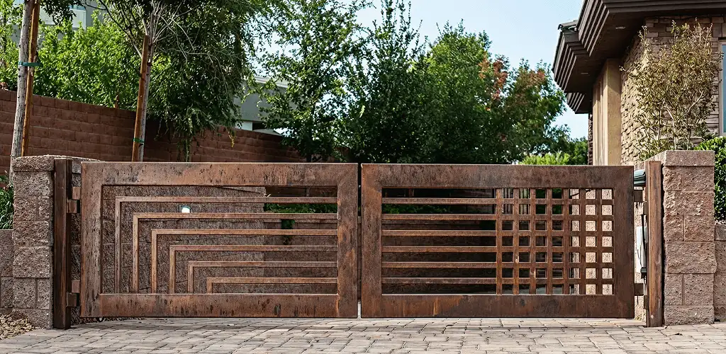 Custom driveway gate installation for a home entrance in Marietta, GA
