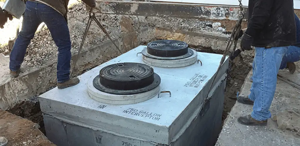 Grease trap installation for a commercial property drainage system in Marietta, GA
