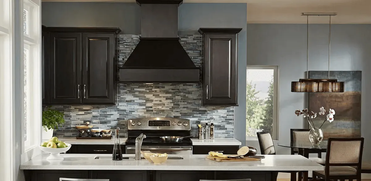 Kitchen cabinet painting and refinishing in a modern kitchen in Marietta, GA