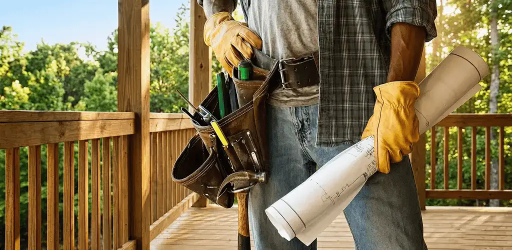 Professional handyman with tool belt ready for home repairs in Marietta, GA
