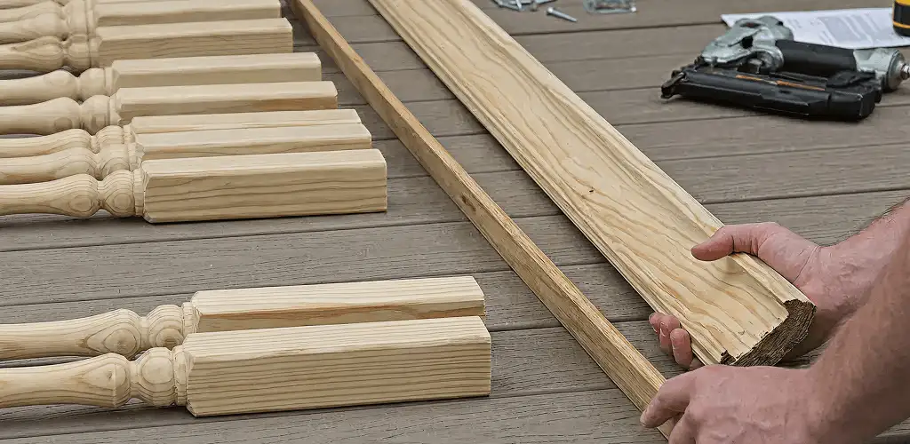 Handrail installation materials and wood components for stair rail work in Marietta, GA